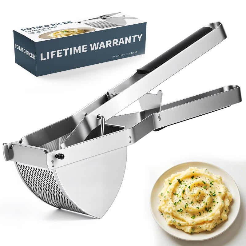 SPEENSUN Potato Ricer, Larger 22 oz Heavy Duty Potato Masher Stainless Steel Make Fluffy Mashed Potatoes, Easy to Clean and Comfort Handle Ricer For Mashed Potatoes for Baby Food, Fruit juices - Image 1