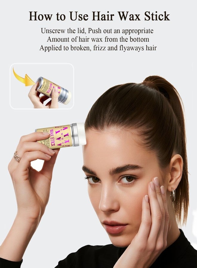 AnWoor 3-In-1 Styling Cream, Hair Wax Stick, Slick Back Hair Brush Kit - Tame Flyaways, Smooths Frizz, Sleek Ponytail Buns - Gel/Pomade/Balm Stick for Women - Styling Accessories for Girls & Kids - Image 5