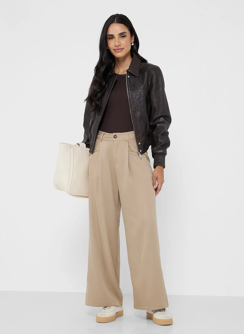 جينجر Belted Wide Leg Trousers