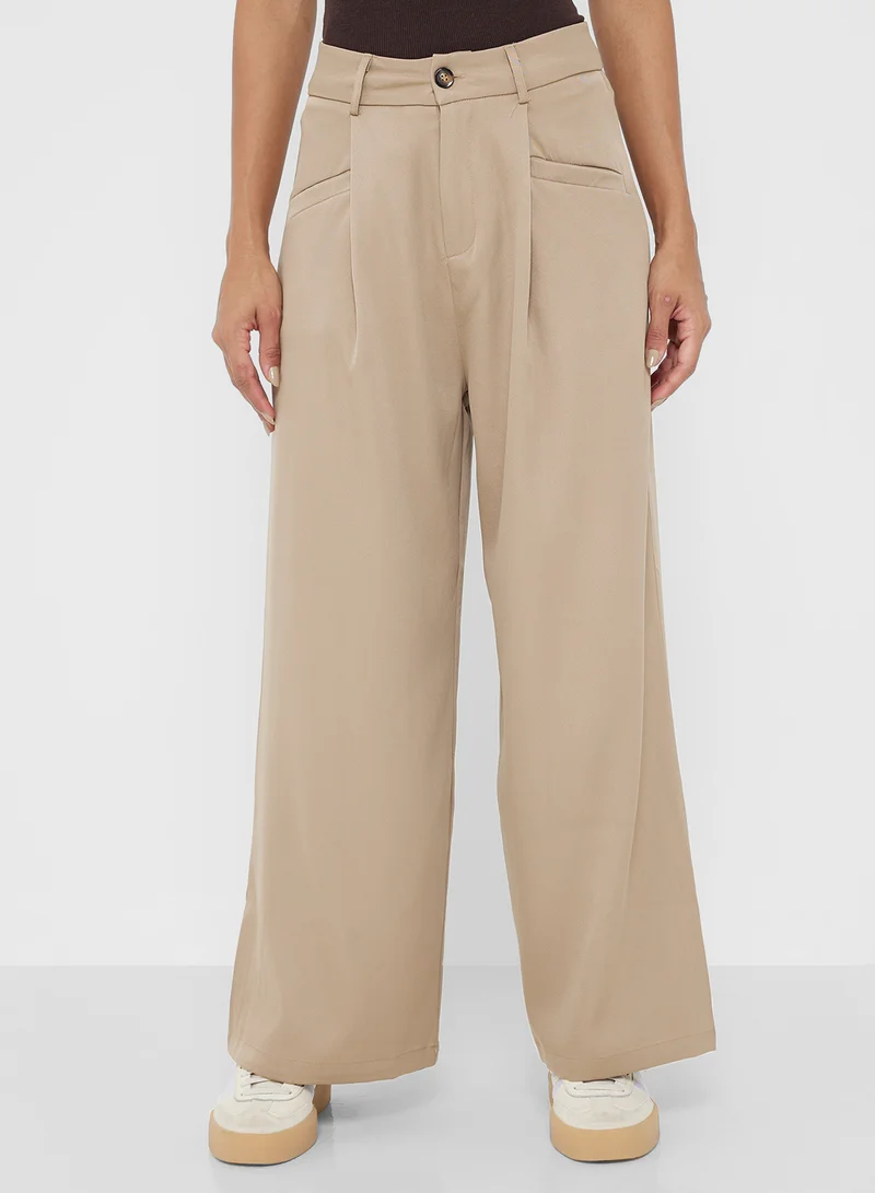 جينجر Belted Wide Leg Trousers