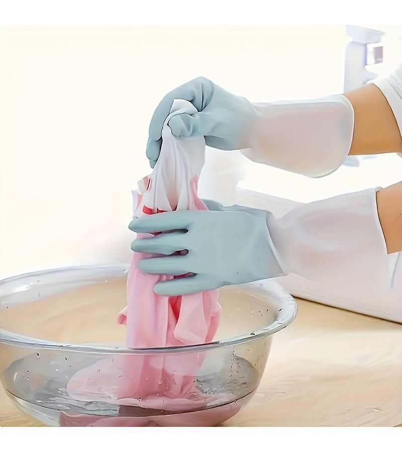 Size S 3 Pair Waterproof Dishwashing Gloves For Kitchen Cleaning Pet Care - Image 5