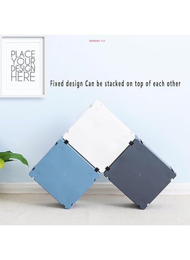 اليسا خزانة تخزين بلاستيكية بأدراج لتنظيم أدوات التجميل، صندوق تخزين على سطح الطاولة قابل للتكديس، صندوق عرض مستحضرات تجميل معلق، صندوق تخزين ألعاب مكتبية لغرفة النوم والحمام والمكتب (رمادي) - Image 4