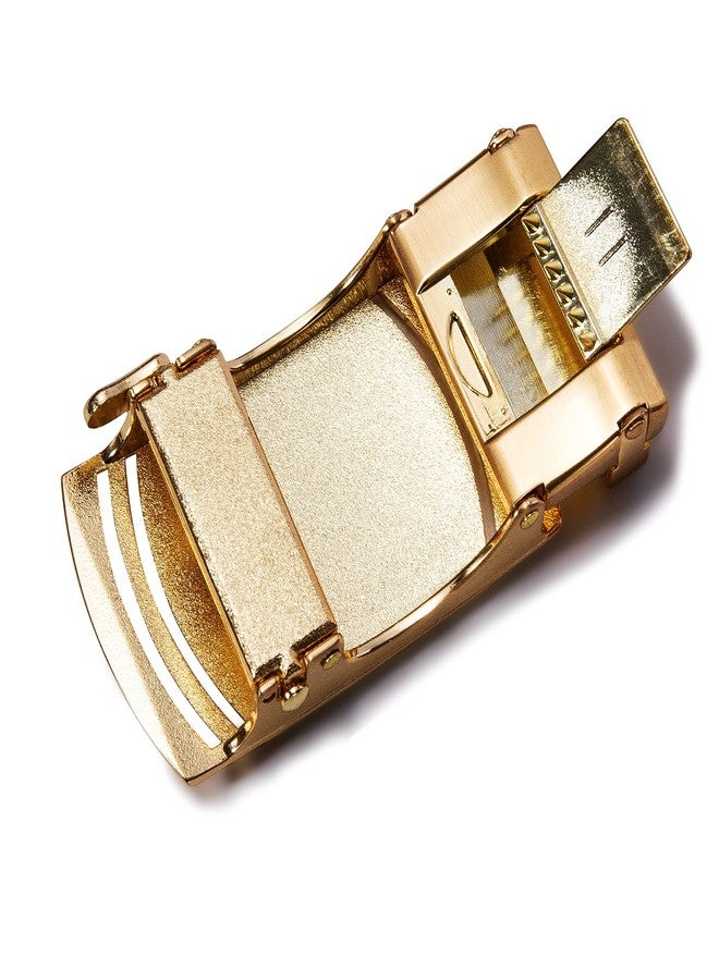 Dubulle Men's Ratchet Belt Fashion Gold Plaid Design Automatic Slid Buckle Black Ratchet Belts Trim to Fit Business Casual Belt with Exquisite Box - Image 5