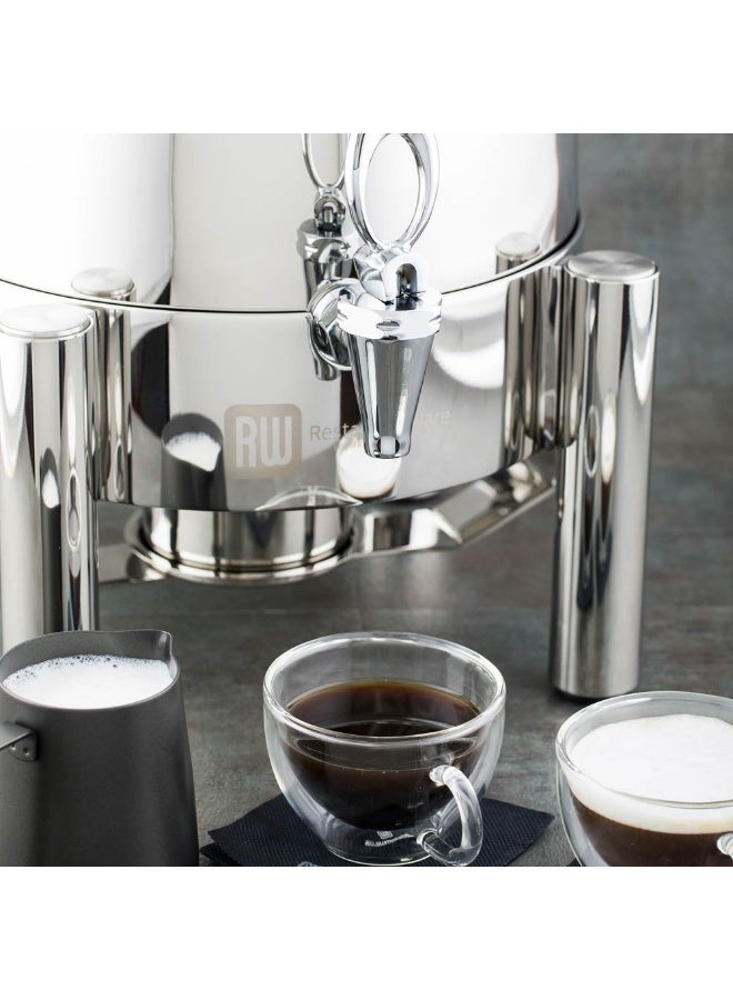 Restaurantware Met Lux 12 Liter Coffee Chafer Urn, 1 Durable Hot Beverage Dispenser - Built-In Fuel Dish Holder, For Catered Events, Banquets, Buffets, or Parties, Stainless Steel Hot Water Urn,  - Image 3