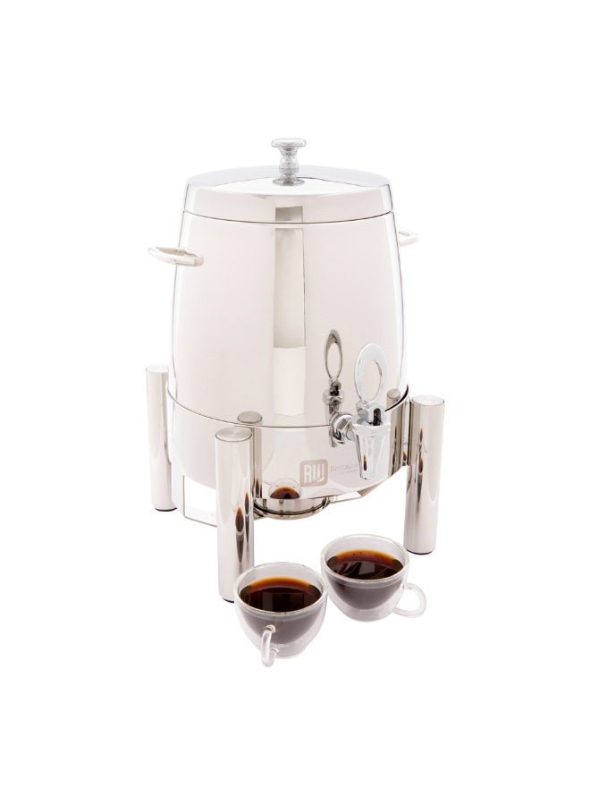 Restaurantware Met Lux 12 Liter Coffee Chafer Urn, 1 Durable Hot Beverage Dispenser - Built-In Fuel Dish Holder, For Catered Events, Banquets, Buffets, or Parties, Stainless Steel Hot Water Urn,  - Image 2
