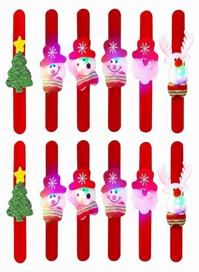 AMYCAUR Merry Christmas LED Light Hand Slap Wristbands for Kids, Girl & Boy, Adults Slap Bands are Perfect for Christmas Parties, Birthdays, and New Year Celebrations Return Gifts for Kids (12 PCS) - Image 1