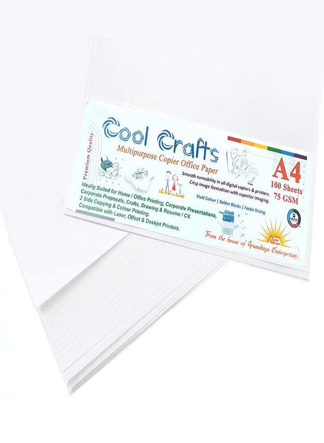 Cool Crafts ورق كول كرافتس A4 بوزن 75 غرام/متر مربع. عبوة من 100 ورقة. مناسب للكتابة على الطابعات، والطباعة والنسخ على الوجهين، ولطابعات الليزر والأوفست والطابعات النافثة للضوء، لصنع البطاقات وقوائم الطعام والمذكرات والإعلانات. - Image 1