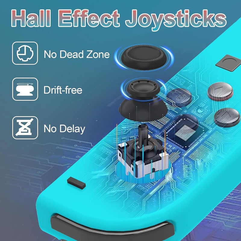 تيلانبو نينتندو: وحدة تحكم Joy-Con Oled Switch لجهاز Nintendo Switch مع تغذية راجعة، وتحكم في الحركة بـ 6 محاور، ووظيفة التسريع (Turbo Function)، وعدم حدوث انحراف في حركة عجلات التحكم ثلاثية الأبعاد (3D Joysticks)، واهتزاز بمحركين، وعمر بطارية طويل، وإضاءة RGB. - Image 2