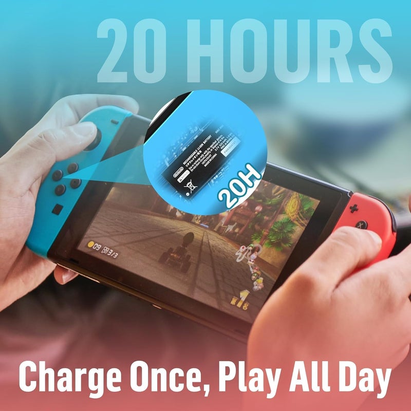 تيلانبو نينتندو: وحدة تحكم Joy-Con Oled Switch لجهاز Nintendo Switch مع تغذية راجعة، وتحكم في الحركة بـ 6 محاور، ووظيفة التسريع (Turbo Function)، وعدم حدوث انحراف في حركة عجلات التحكم ثلاثية الأبعاد (3D Joysticks)، واهتزاز بمحركين، وعمر بطارية طويل، وإضاءة RGB. - Image 5