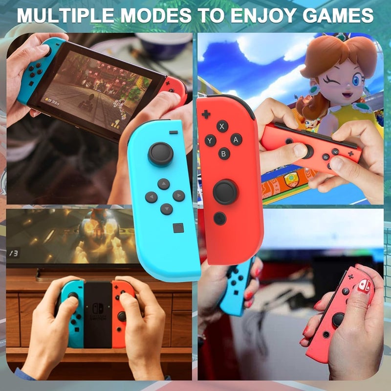 تيلانبو نينتندو: وحدة تحكم Joy-Con Oled Switch لجهاز Nintendo Switch مع تغذية راجعة، وتحكم في الحركة بـ 6 محاور، ووظيفة التسريع (Turbo Function)، وعدم حدوث انحراف في حركة عجلات التحكم ثلاثية الأبعاد (3D Joysticks)، واهتزاز بمحركين، وعمر بطارية طويل، وإضاءة RGB. - Image 4