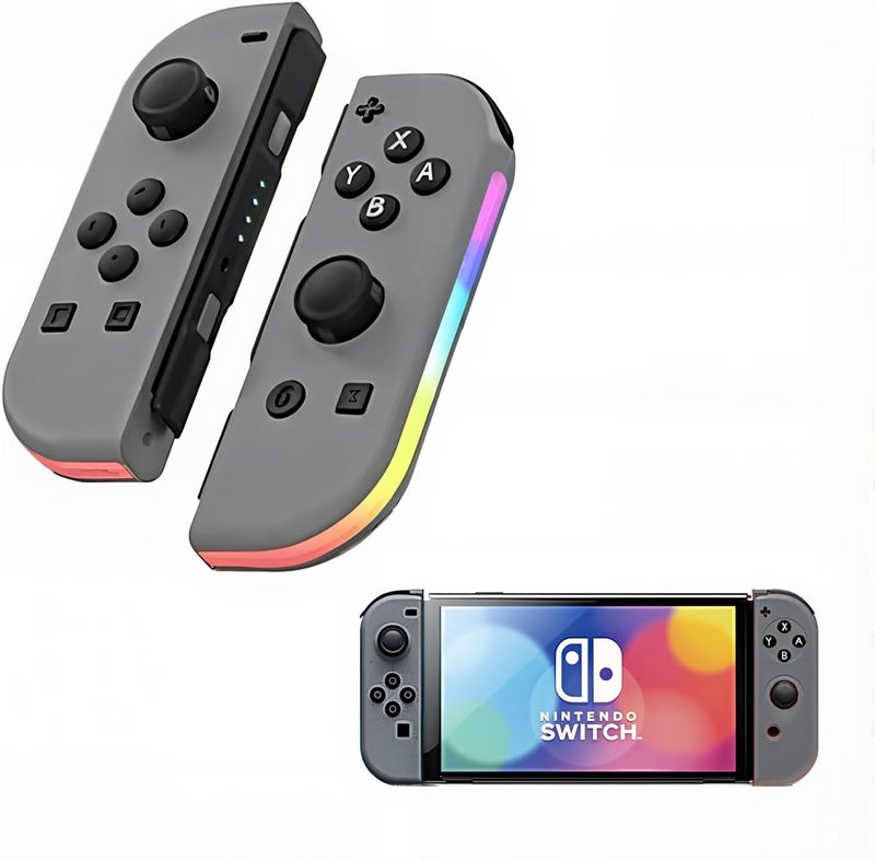 تيلانبو نينتندو: وحدة تحكم Joy-Con Oled Switch لجهاز Nintendo Switch مع تغذية راجعة، وتحكم في الحركة بـ 6 محاور، ووظيفة التسريع (Turbo Function)، وعدم حدوث انحراف في حركة عجلات التحكم ثلاثية الأبعاد (3D Joysticks)، واهتزاز بمحركين، وعمر بطارية طويل، وإضاءة RGB. - Image 1