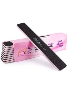 Pana Jumbo Doublesided Emery Nail File For Manicure Pedicure Natural And Acrylic Nails Black (Grit 8080) 50 Piece Pack  - Image 1