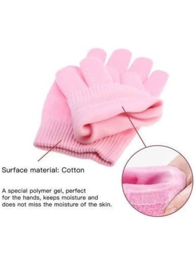 Pair of Silicone Gloves for Moisturizing Dry, Rough, and Cracked Hands - Reusable Gloves (Multicolor)