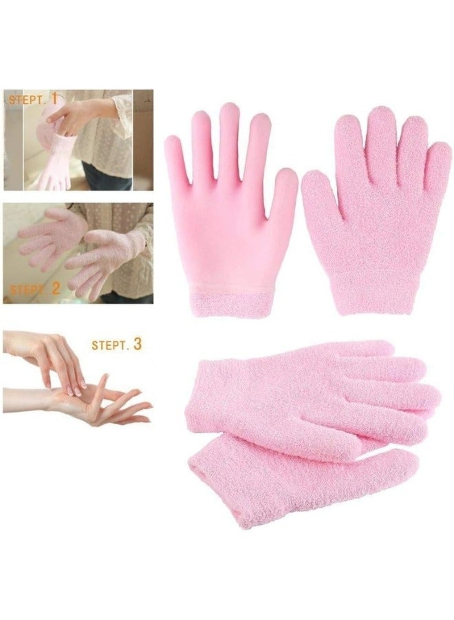 Pair of Silicone Gloves for Moisturizing Dry, Rough, and Cracked Hands - Reusable Gloves (Multicolor)