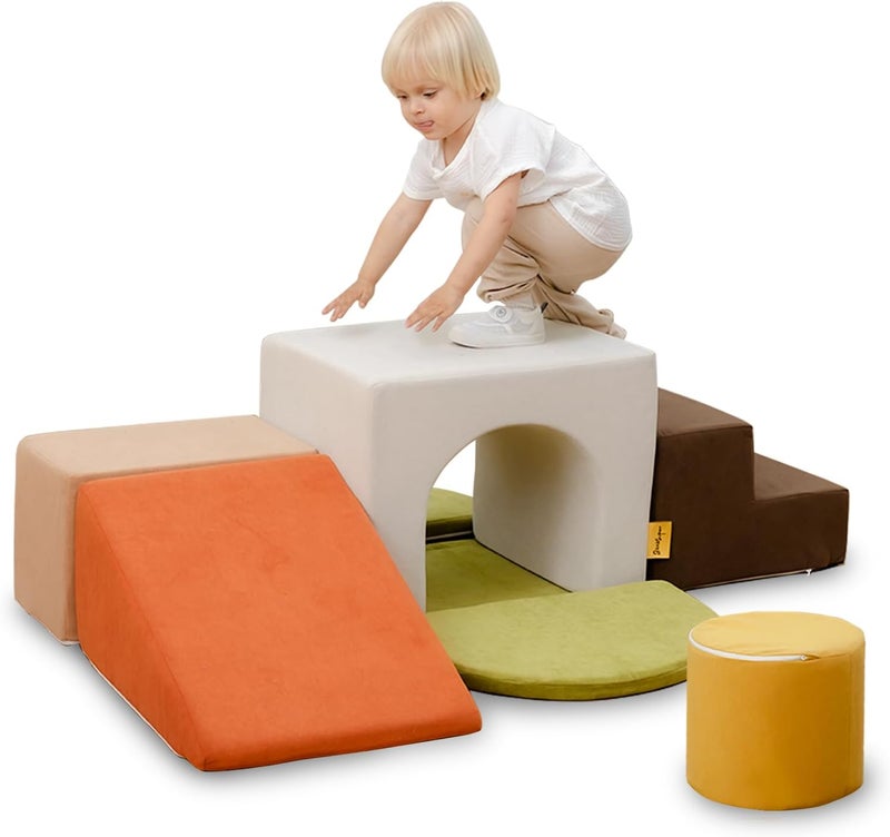 BanaSuper Kids Foam Climbing Blocks, Foam Blocks for Climbing and Crawling, Psychomotor Obstacle Psychomotricity for Children, Montessori Toys, (Colorful) - Image 1