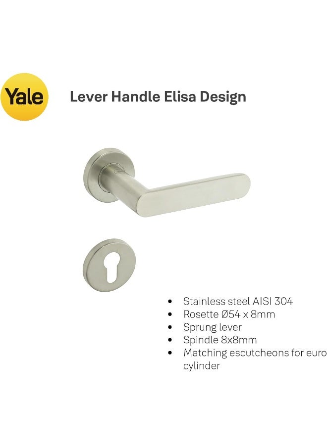 Yale Decorative Stainless Steel Aisi 304 Door Handle And Rosette Set - Image 4