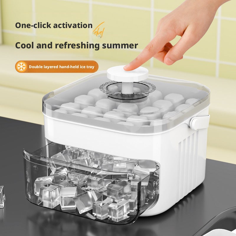 Household Food-Grade Press Ice Cube Tray, Large Capacity, Quick-Freeze, Easy Release - Image 1
