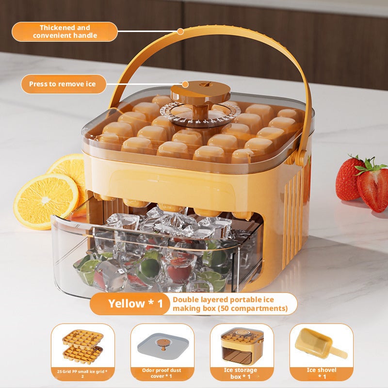 Household Food-Grade Press Ice Cube Tray, Large Capacity, Quick-Freeze, Easy Release - Image 3