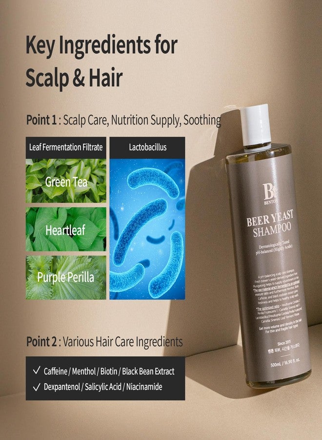 BENTON Beer Yeast Shampoo, Hair Loss Relief Biotin Shampoo for Thinning Hair - Volumizing, Regrowth Therapy, Scalp Calming - Paraben, Sulphate Free - 16.0 fl.oz. - Image 4