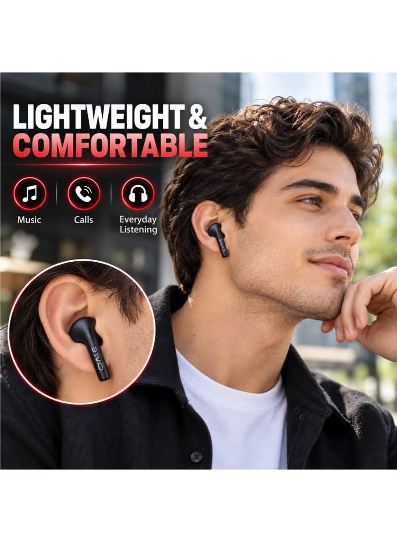 OALE Wireless Earbuds Bluetooth 5.3 with ENC Noise Cancellation, 30H Playtime, Touch Control, TWS Stereo Sound, In-Ear Bluetooth Earphones with Charging Case, Black - Image 2