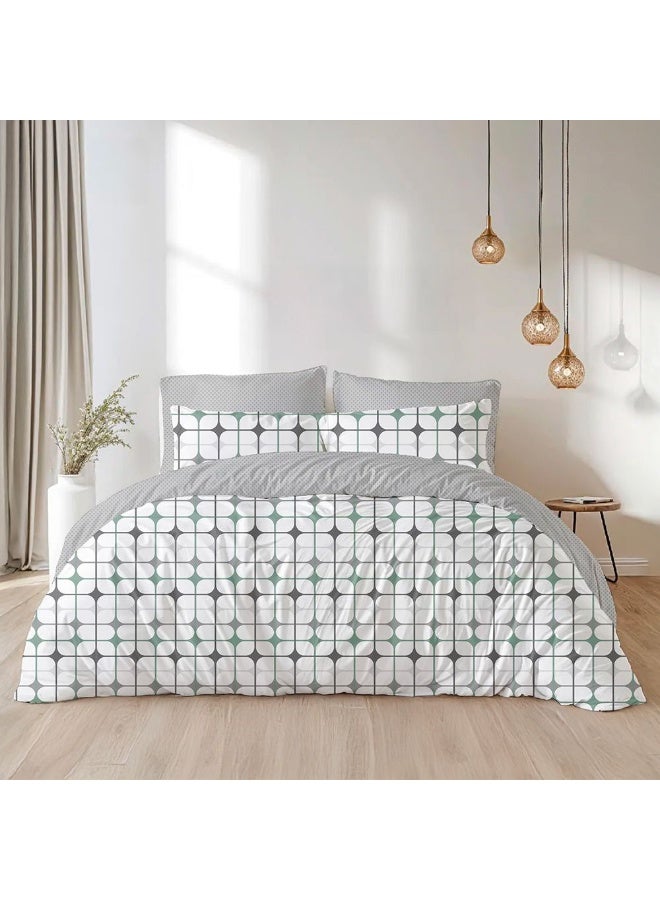 Danube Home Bliss 6 Piece Super King Comforter Set 260x260 cm Green | Cotton /Viscos -180 Thread Count Breathable Bedding Sheet And Pillow Cases For Bedroom - Image 2