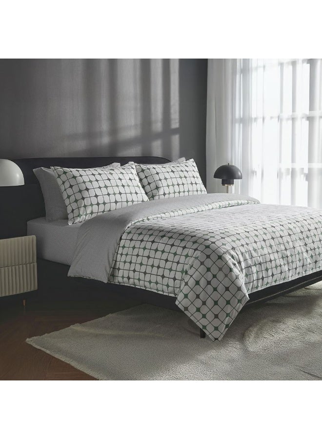 Danube Home Bliss 6 Piece Super King Comforter Set 260x260 cm Green | Cotton /Viscos -180 Thread Count Breathable Bedding Sheet And Pillow Cases For Bedroom - Image 1