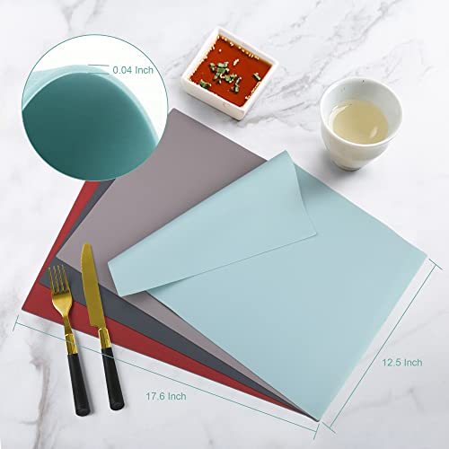 IYYI Silicone Placemats, Placemats for Kids, Placemats Set of 4 Waterproof Heat Resistant Non-Slip Kitchen Table Mats for Dining Table, Easy to Clean (Dark Gray01) - Image 5