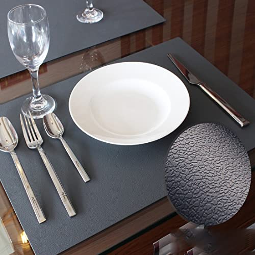 IYYI Silicone Placemats, Placemats for Kids, Placemats Set of 4 Waterproof Heat Resistant Non-Slip Kitchen Table Mats for Dining Table, Easy to Clean (Dark Gray01) - Image 3