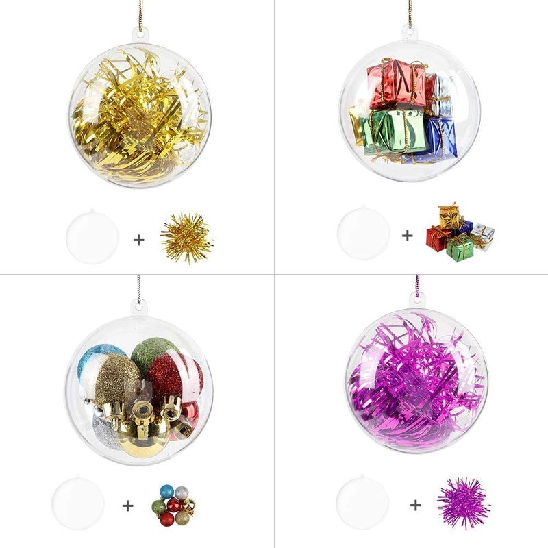 AGM 20pcs DIY Christmas Tree Tree Hanging Hanging Ball Wlaipliable الحلي القابلة للملء الكرة 80 مم / 3.14 زخرفة الفنون الحرف اليدوية للعام الجديد الحاضر حفل زفاف حفل زفاف المنزل - Image 5