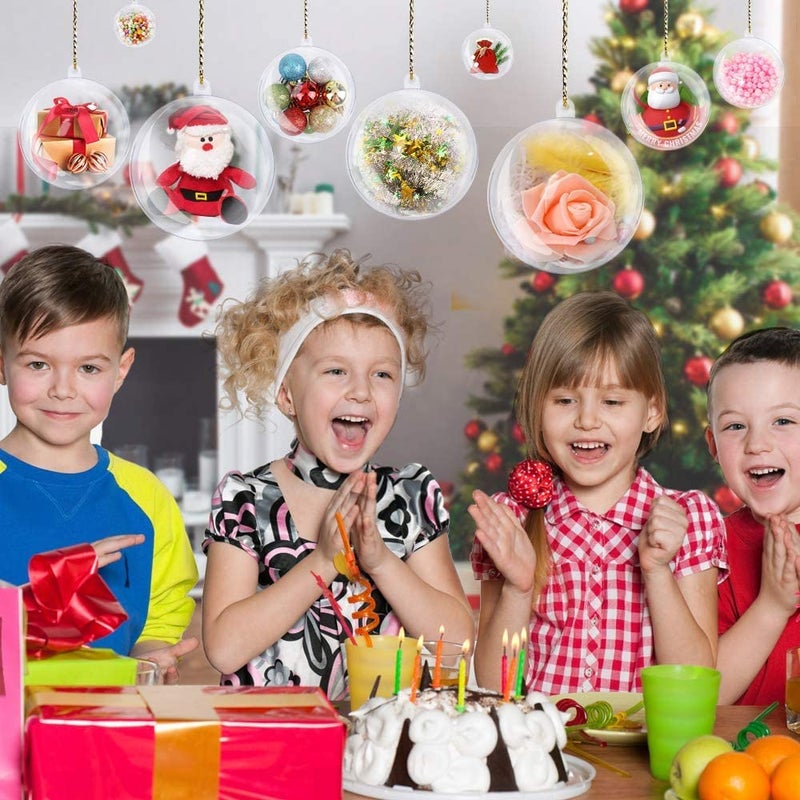 AGM 20pcs DIY Christmas Tree Tree Hanging Hanging Ball Wlaipliable الحلي القابلة للملء الكرة 80 مم / 3.14 زخرفة الفنون الحرف اليدوية للعام الجديد الحاضر حفل زفاف حفل زفاف المنزل - Image 4