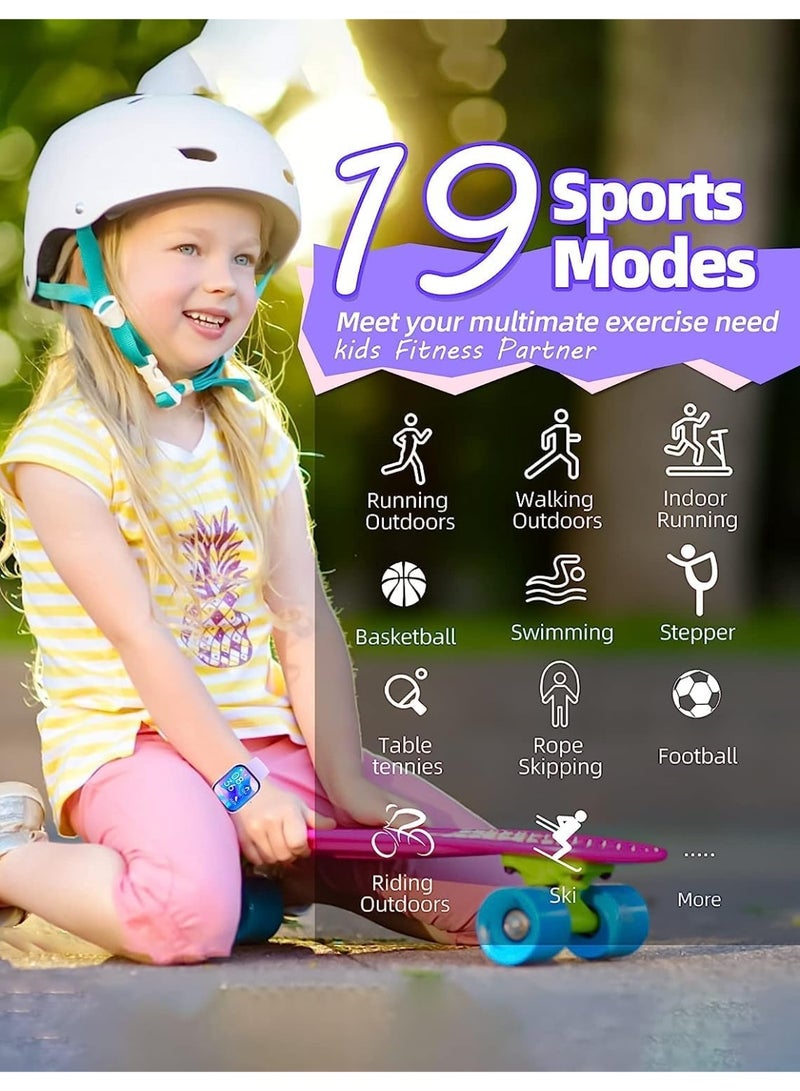 ZONEY Kids Smart Watch for Boys Girls, IP68 Waterproof Kids Fitness Activity Tracker Watch,Heart Rate Sleep Monitor,8 Sport Modes,Pedometers,Calories Counter,Alarm Clock,Kids Gifts (Purple) - Image 4