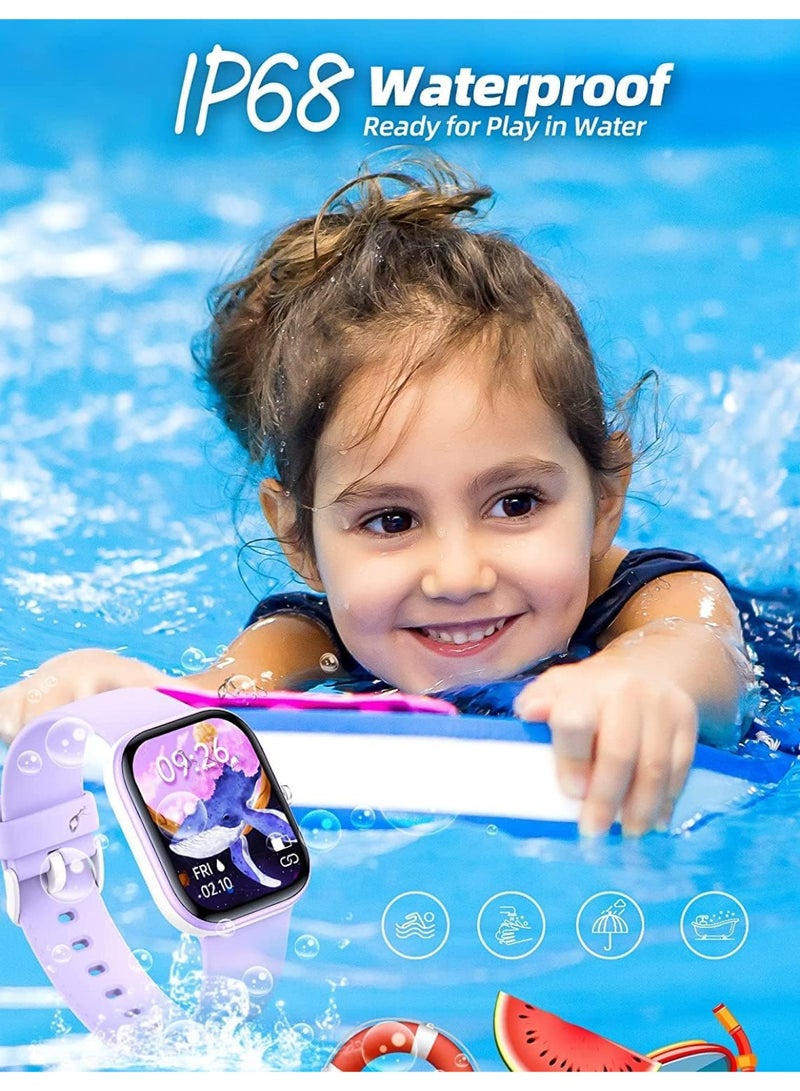 ZONEY Kids Smart Watch for Boys Girls, IP68 Waterproof Kids Fitness Activity Tracker Watch,Heart Rate Sleep Monitor,8 Sport Modes,Pedometers,Calories Counter,Alarm Clock,Kids Gifts (Purple) - Image 2