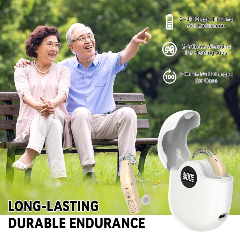 Rechargeable Digital Hearing Aids: Beige, Noise Cancelling, Comfortable - Easy To Use Hearing Aids For Seniors - Image 4