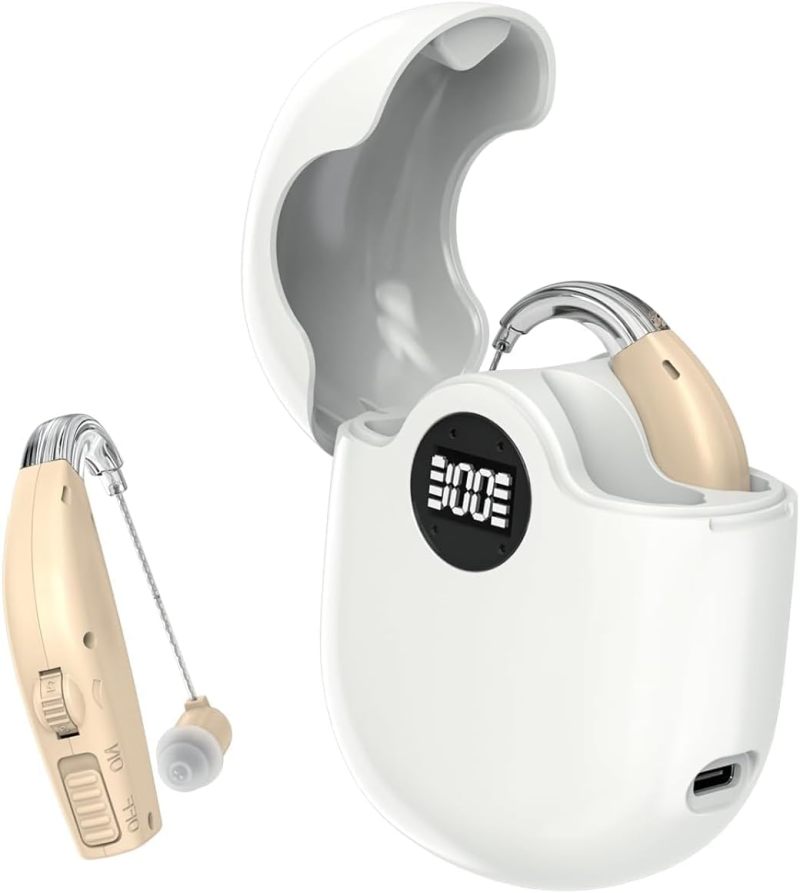 Rechargeable Digital Hearing Aids: Beige, Noise Cancelling, Comfortable - Easy To Use Hearing Aids For Seniors - Image 1