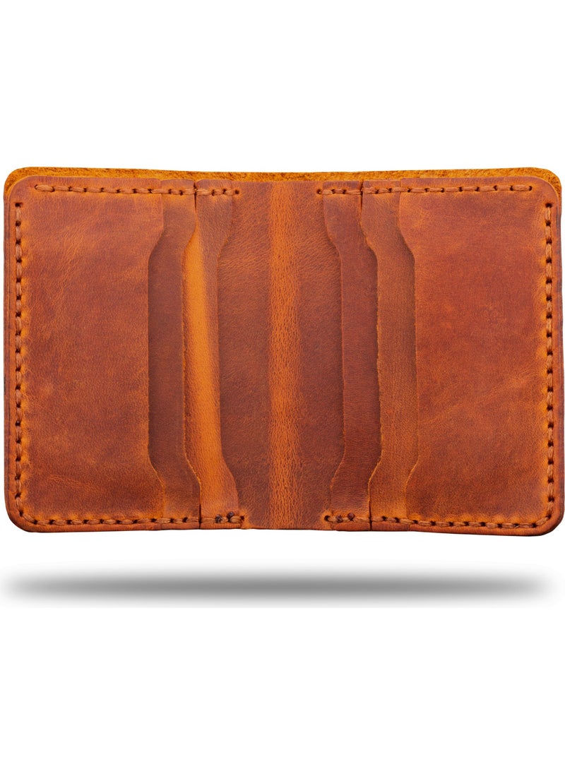Vagave Leather Wallet Handmade Genuine Crazy Leather Men's Wallet Card Holder Brown  - Image 5