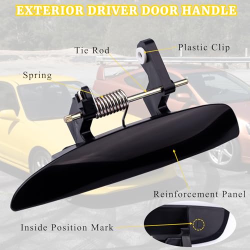 gtpartes Exterior Outside Door Handles Replacement Car Fit for 19942001 Acura Integra Model Driver Side Outside Door Handle Assembly Repair Black Placement on Vehicle Right 1 PCS - Image 5