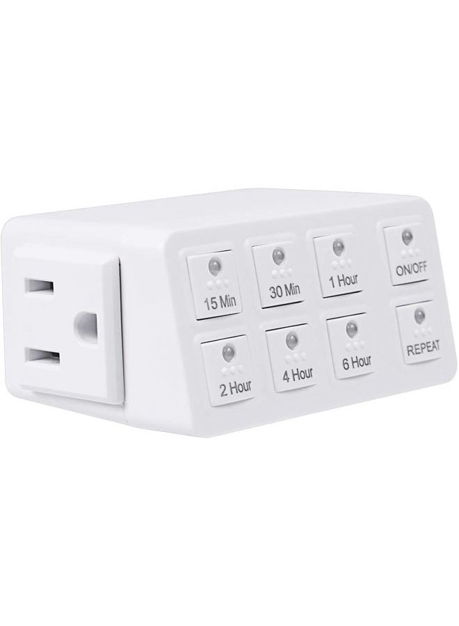 BN-LINK Indoor Countdown Timer with Repeat Function, Heavy Duty Accurate Compact Size for Charger Vacation Security, 3-Prong Grounded Outlet, 15A/1875W ½ HP ETL Listed - Image 1