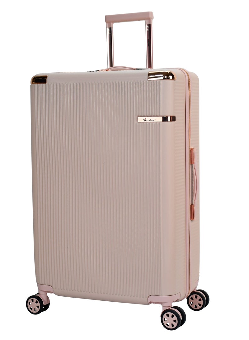 SENATOR Hard Case Large Checked Luggage Trolley For Unisex ABS Lightweight 4 Double Wheeled Suitcase With Built In TSA Type Lock A5123 Milk Pink - Image 1