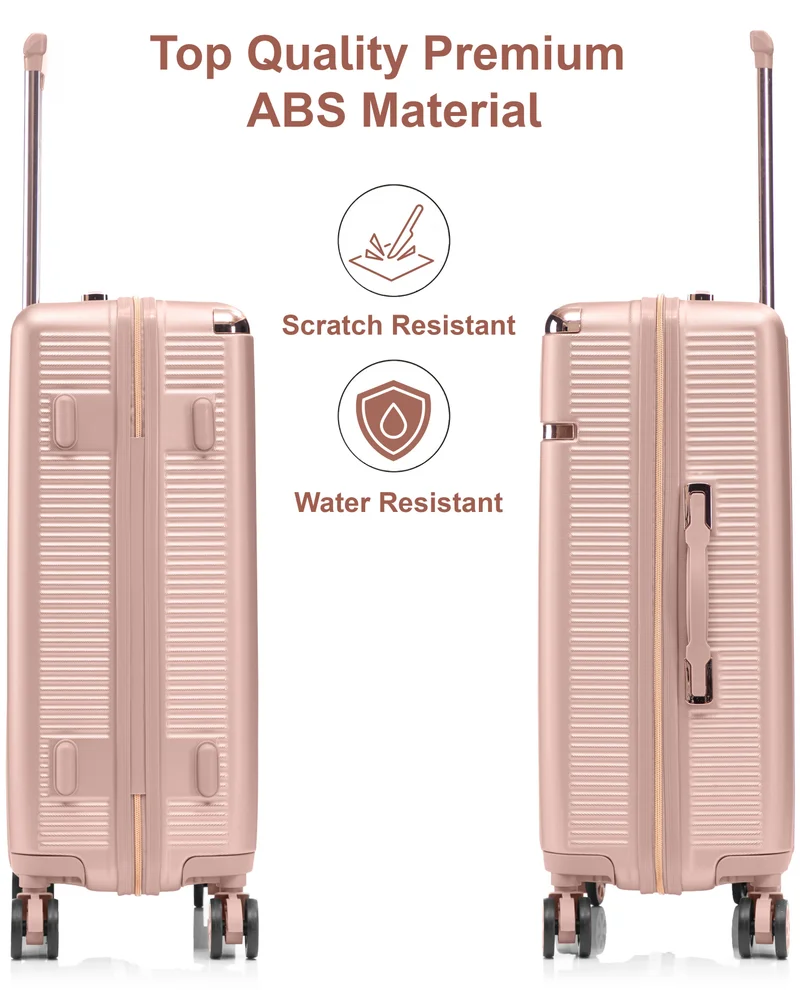 Senator Milk Pink hard case large checked luggage trolley for unisex abs lightweight 4 double wheeled suitcase with built in tsa type lock a5123 milk pink  | Best Price UAE