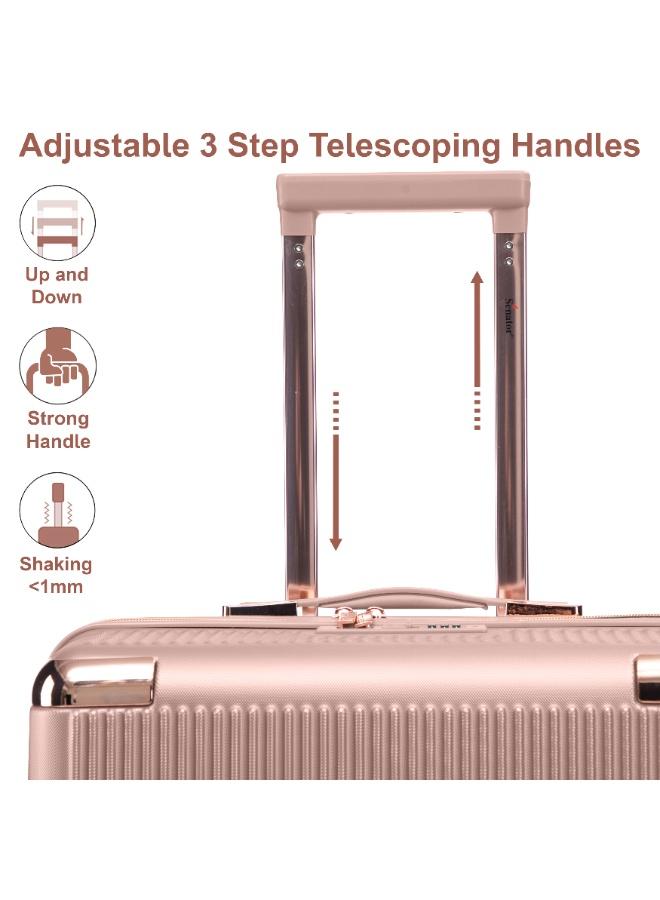 SENATOR hard case large checked luggage trolley for unisex abs lightweight 4 double wheeled suitcase with built in tsa type lock a5123 milk pink - Image 4