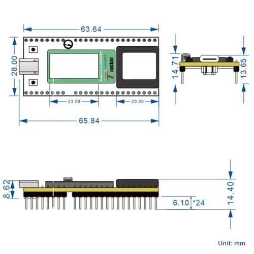 DIYmall Wireless Tracker Development Kit LoRa 915MHz SX1262 ESP32-S3 WiFi+BT UC6580 GPS GNSS Receiver for Arduino Meshtastic IoT LoRaWAN - Image 5