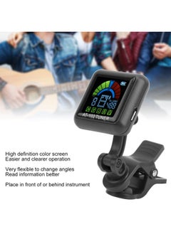 Thoraya Aroma Guitar Clipon Tuner USB Rechargeable Builtin Battery Violin Ukulele AT102(Black )  - Image 3