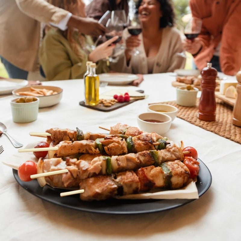 CrazyTerra Bamboo Skewers (50 Pack), 12 Inch Wooden Kabob Skewers for Grilling, 5mm Sturdy Bamboo Kebab Skewer Sticks Shish Kabob Wood Grill Skewer for Barbecue, Appetizers, Food, BBQ Meat, Long Toothpicks - Image 2