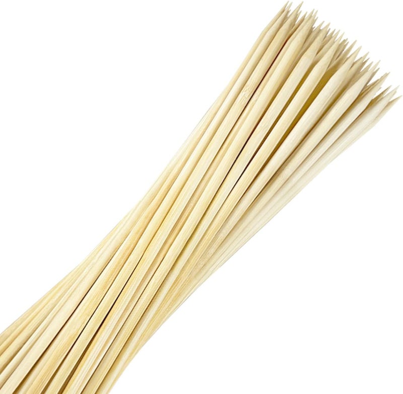 CrazyTerra Bamboo Skewers (50 Pack), 12 Inch Wooden Kabob Skewers for Grilling, 5mm Sturdy Bamboo Kebab Skewer Sticks Shish Kabob Wood Grill Skewer for Barbecue, Appetizers, Food, BBQ Meat, Long Toothpicks - Image 1