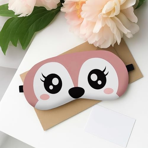 Jenna Polyester Cute Sleeping Eye Shade Mask Cover For Insomnia, Meditation, Puffy Eyes And Dark Circles Puppyeyes Pink - Image 3