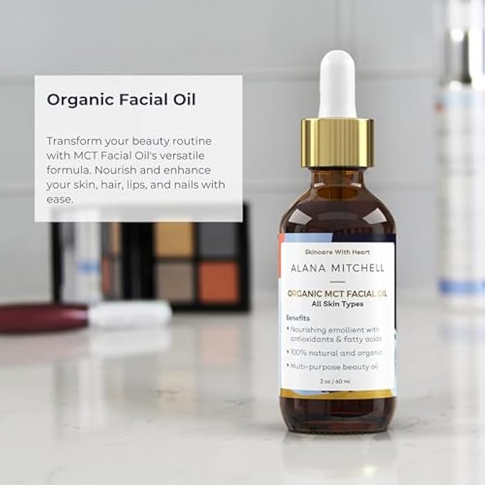 Alana Mitchell Organic MCT Face Oil – Natural Coconut Oil for Skin to Hydrate & Help Prevent Wrinkles & Fine Lines – Face Moisturizer for Women & Men – Organic MCT Oil for Face, Body & Lips (2 oz) - Image 2