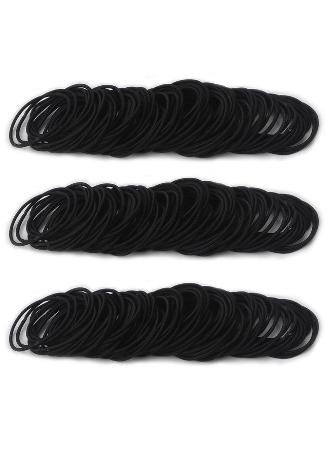 Unaone Hair Elastics Ties, 300 PCS Stretchable Rubber Hair Band No Crease Hair Band 2mm for Thin Hair, Suitable for Women, Men, Girls and Boys,Black - Image 1