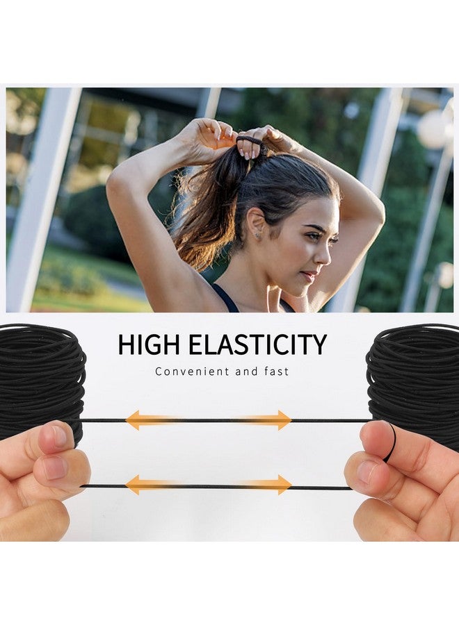 Unaone Hair Elastics Ties, 300 PCS Stretchable Rubber Hair Band No Crease Hair Band 2mm for Thin Hair, Suitable for Women, Men, Girls and Boys,Black - Image 3