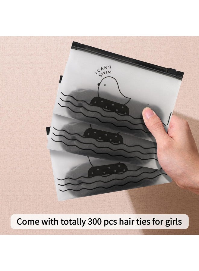 Unaone Hair Elastics Ties, 300 PCS Stretchable Rubber Hair Band No Crease Hair Band 2mm for Thin Hair, Suitable for Women, Men, Girls and Boys,Black - Image 4