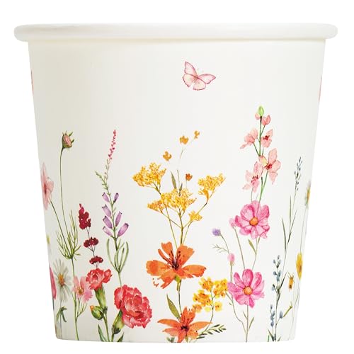 Crisky 150 Pack Paper Bathroom Cups 3oz Disposable Small Mouthwash Elegant Floral Design HotCold Beverage Coffee Dessert for Birthday Parties Homeuse Picnics Ceremonies - Image 1